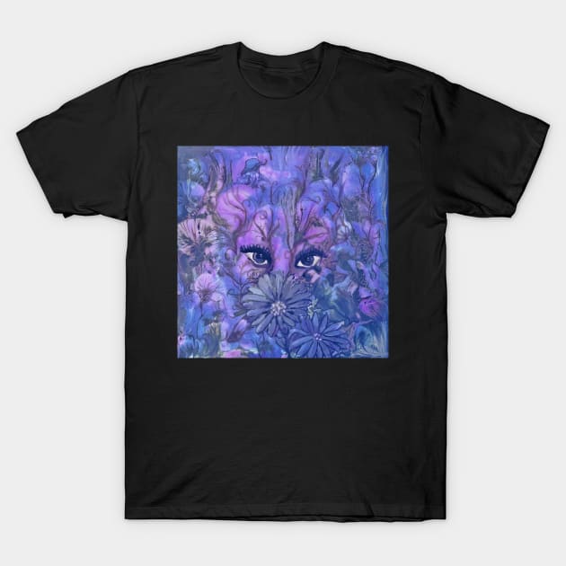 Beautiful Creature Artwork in Blue and Purple T-Shirt by Klssaginaw